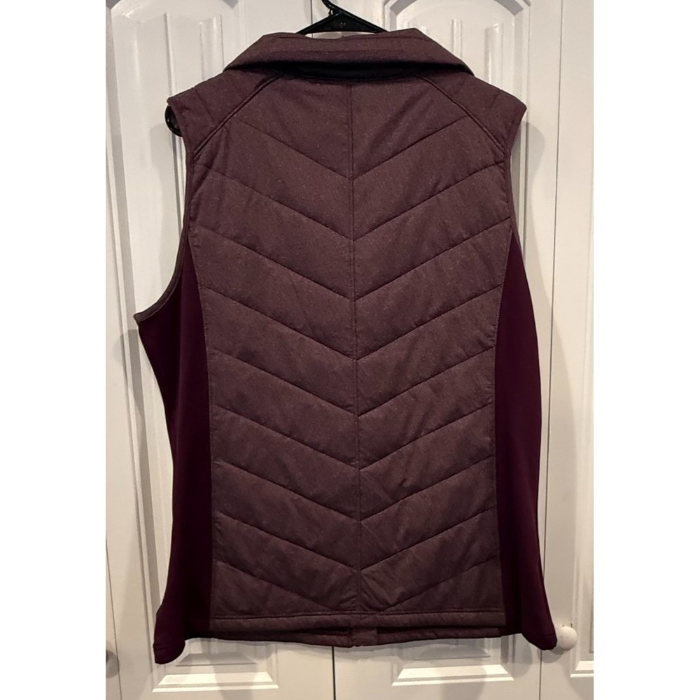 Columbia Women's XL Quilted Vest Burgundy Maroon Full Zip Insulated Pockets - Picture 6 of 11
